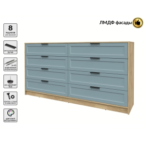 Kомод Тренд КТ-К197 (Дуб золотой ЛДСП/ Океан ЛМДФ) Ш1965 В1020 Г451 Kомод Тренд КТ-К197 (Дуб золотой ЛДСП/ Океан ЛМДФ) Ш1965 В1020 Г451